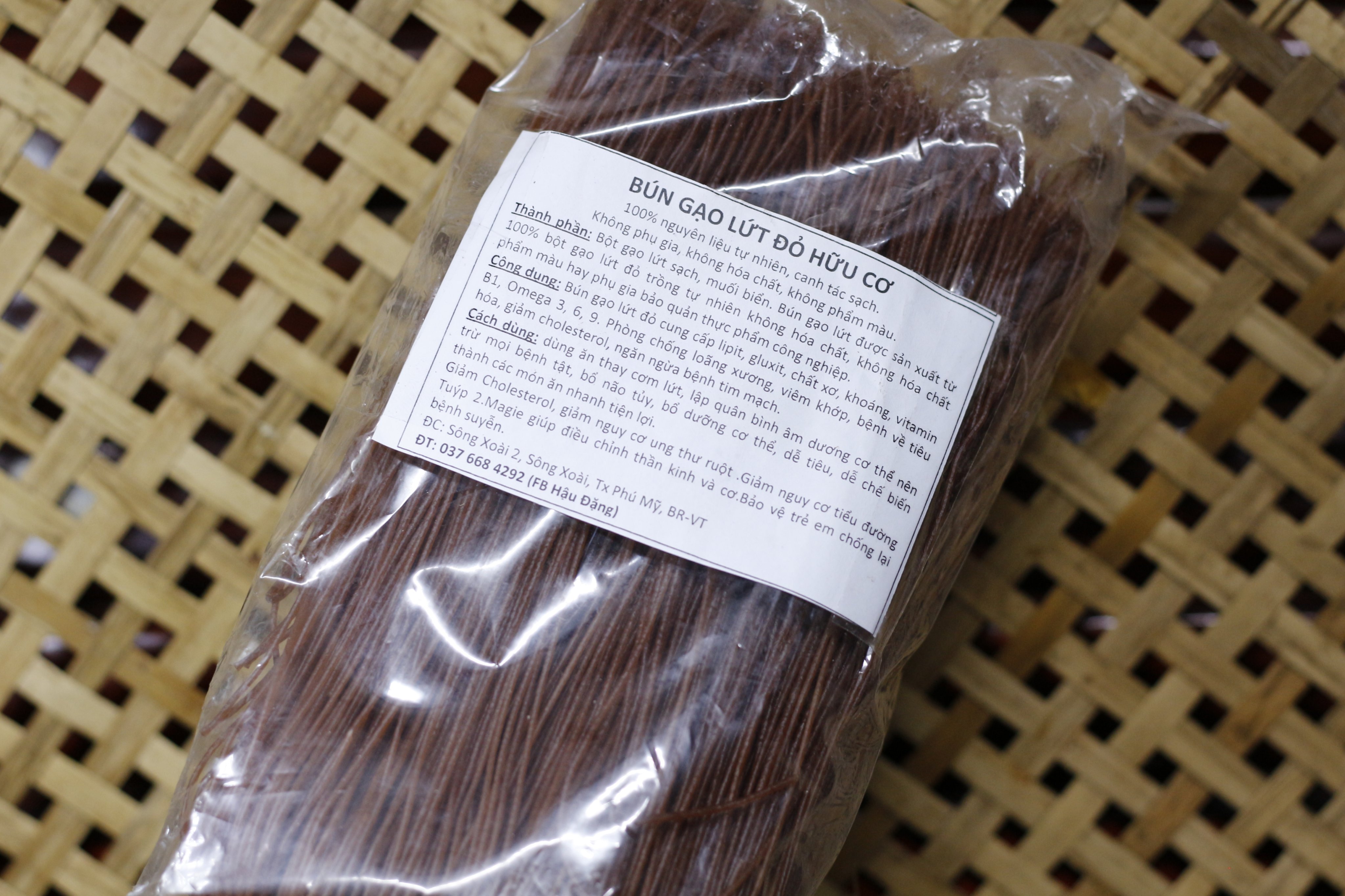 Bún Gạo Lứt Đỏ Hữu Cơ - 500gr