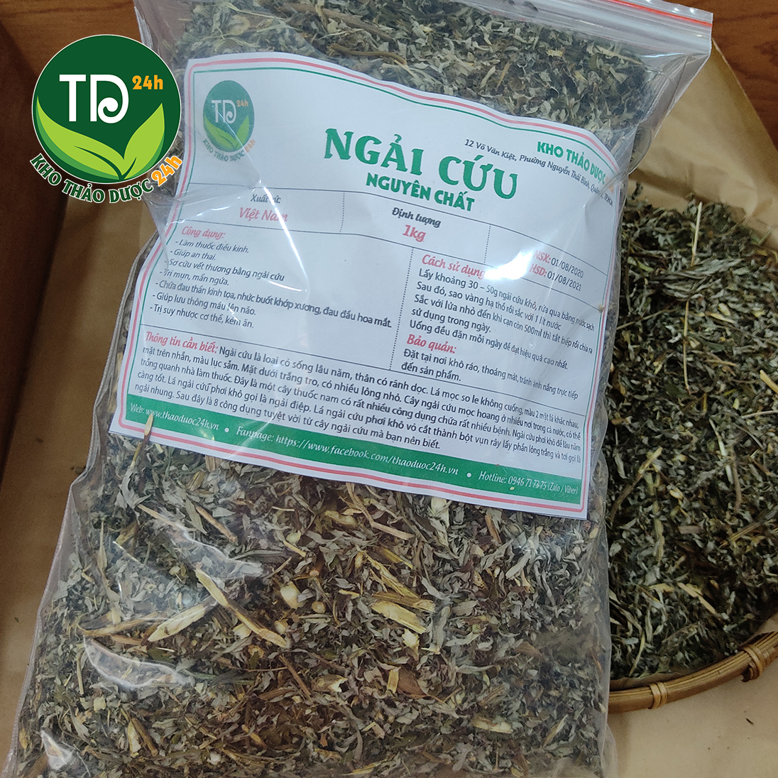 [500 gr] Ngải cứu khô nguyên chất, xông giải cảm, điều kinh, an thai, ôn hòa khí huyết, lưu thông máu, giảm đau hiệu quả, chống suy nhược cơ thể, 100% thiên nhiên | Kho thảo dược 24h