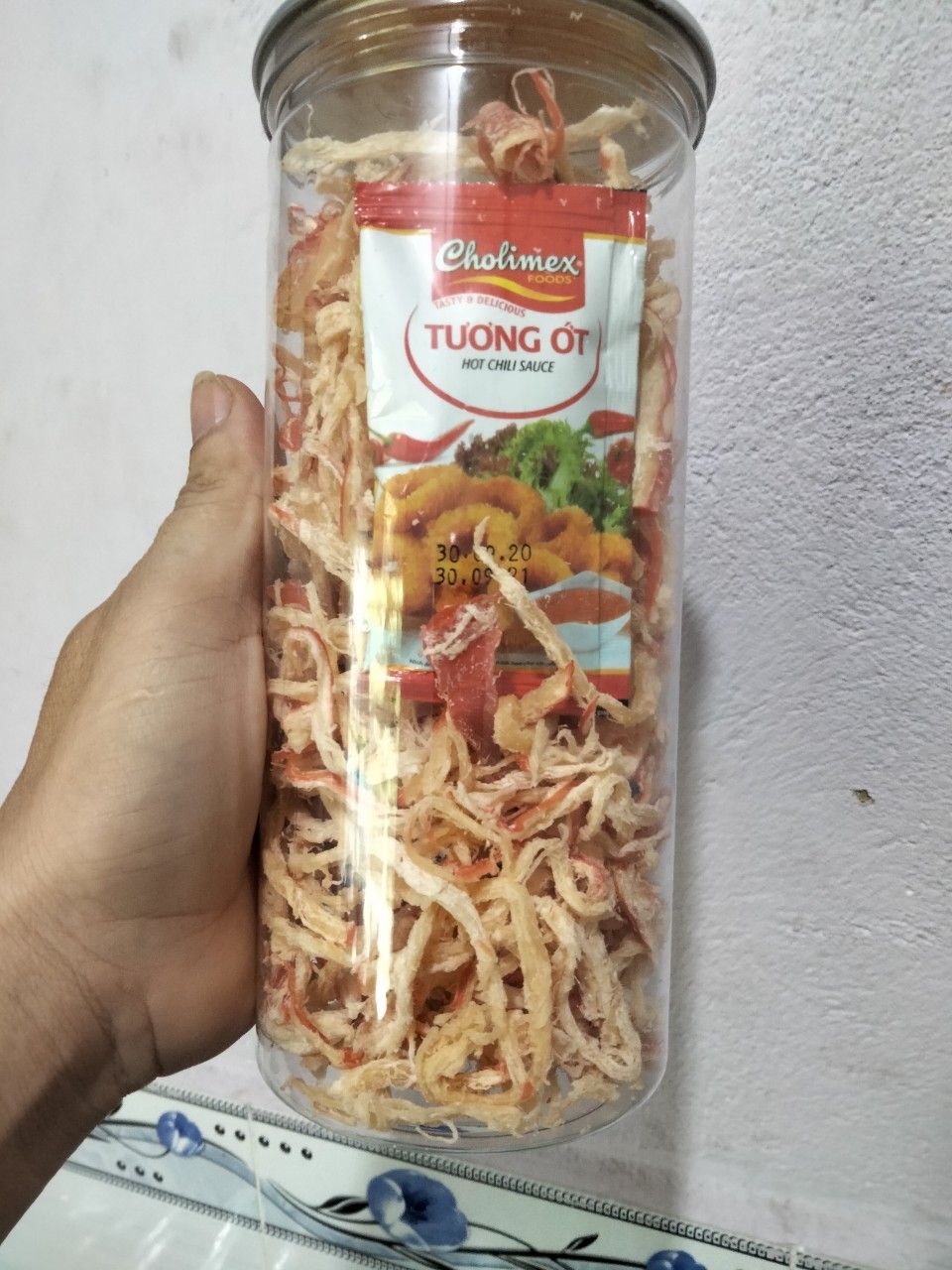 2 hũ mực xé hấp nước dừa