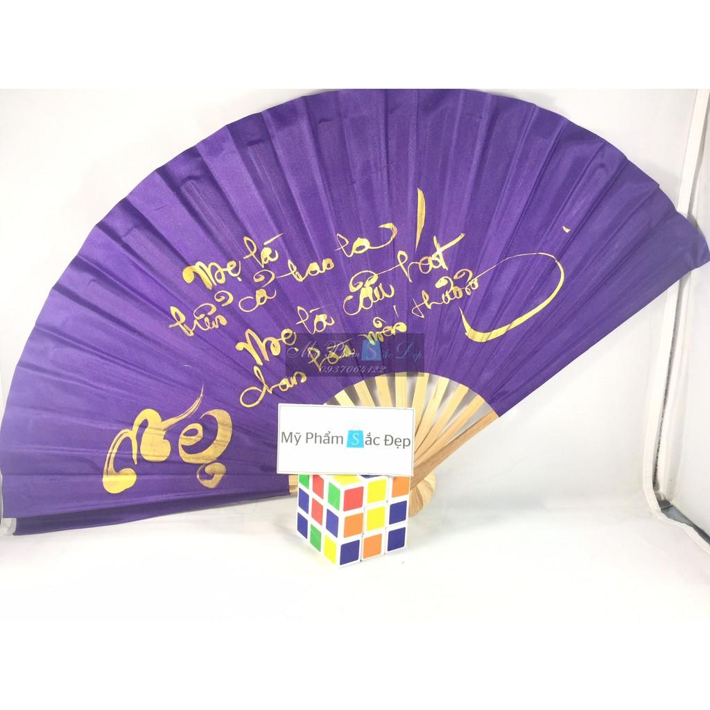 [HCM]Quạt tay lụa thư pháp loại lớn 26cm