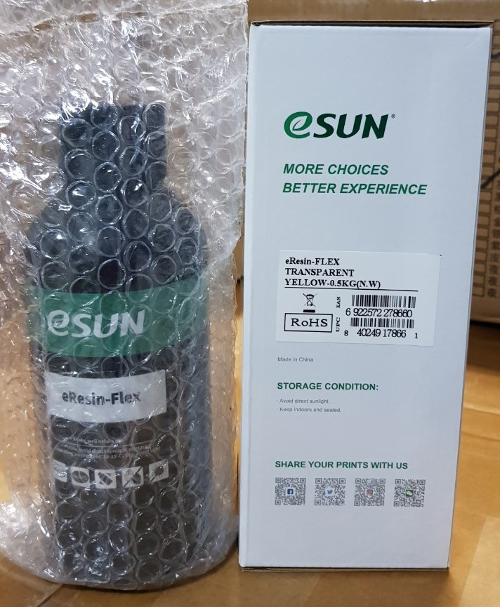 ESUN eResin-Flex resin Trasparent Yellow 0.5kg/bottle