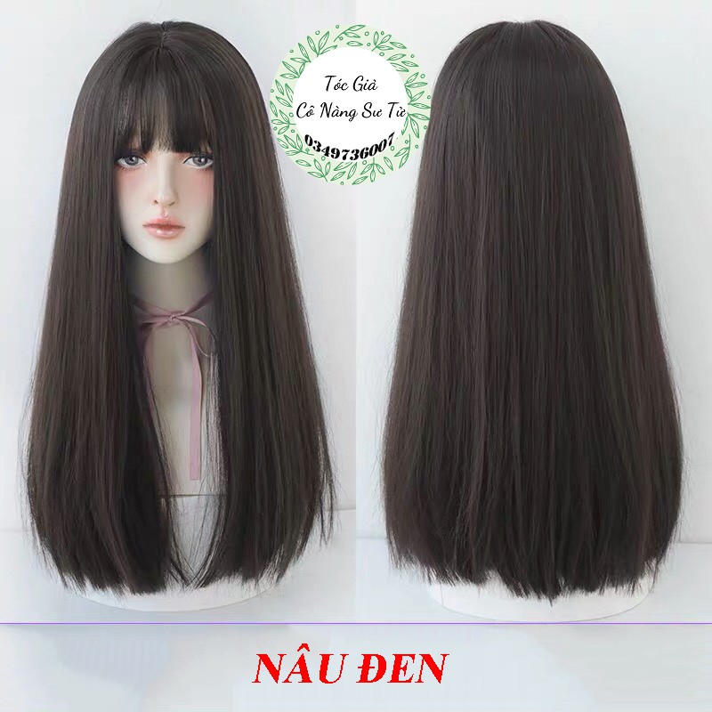 Tóc giả nguyên đầu dài thẳng CAO CẤP - Tặng lưới tóc