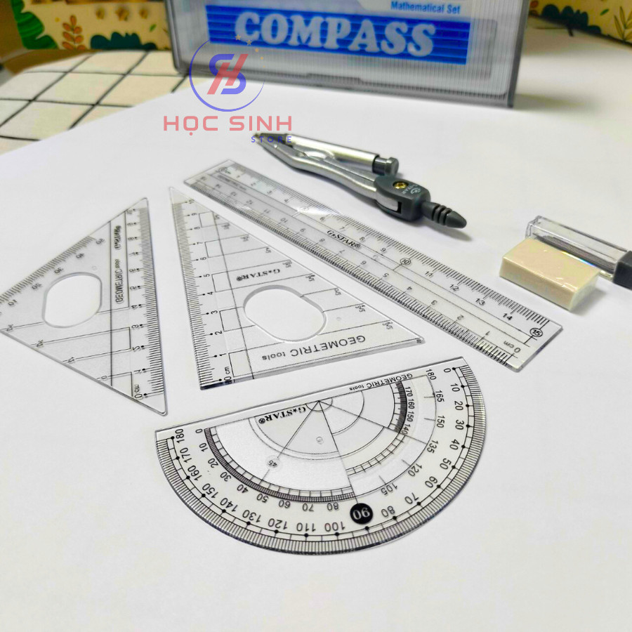 Bộ Compass - Dụng Cụ Vẽ Hình Cao Cấp 7 Món Gstar U117