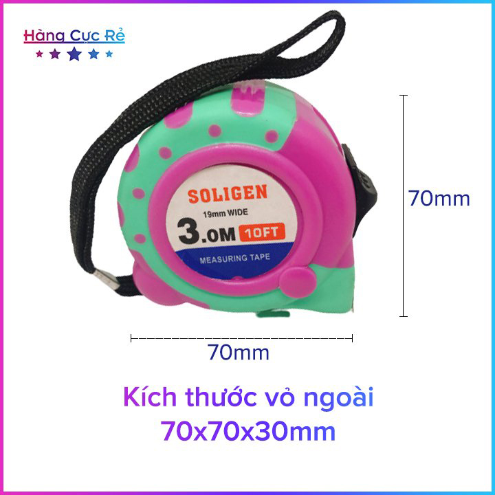 Thước đo dây rút cuộn 3m tiện lợi