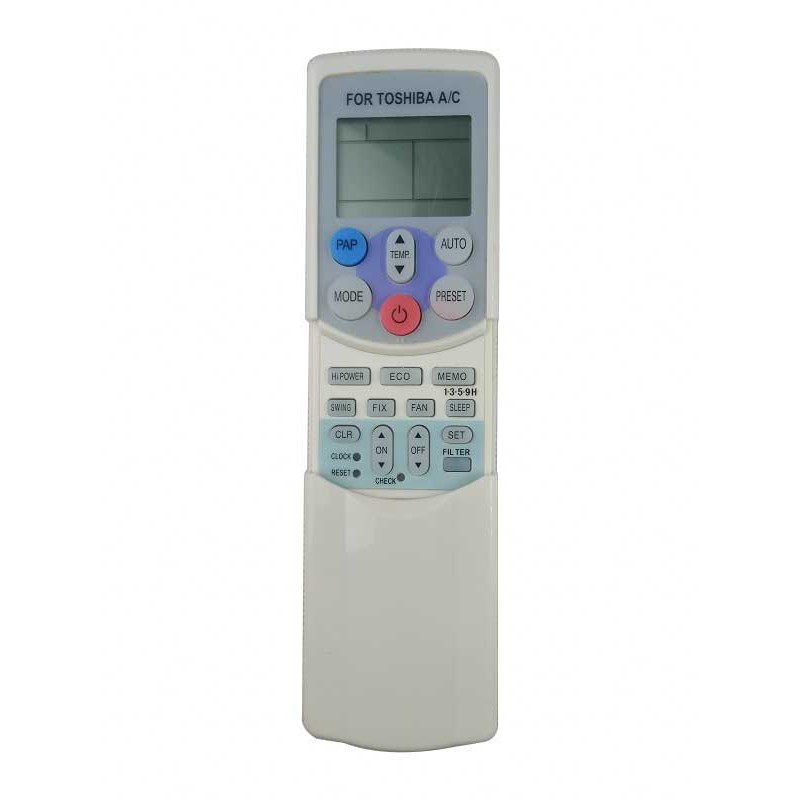 Điều khiển Remote máy lạnh Toshiba 2 chiều trượt nút tím
