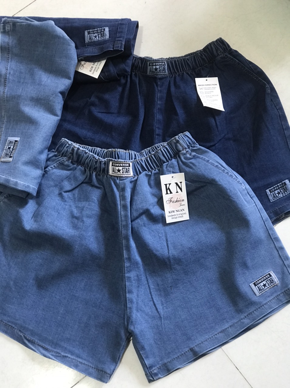 quần đùi sort jean nữ lưng thun mặc nhà (35-51kg)