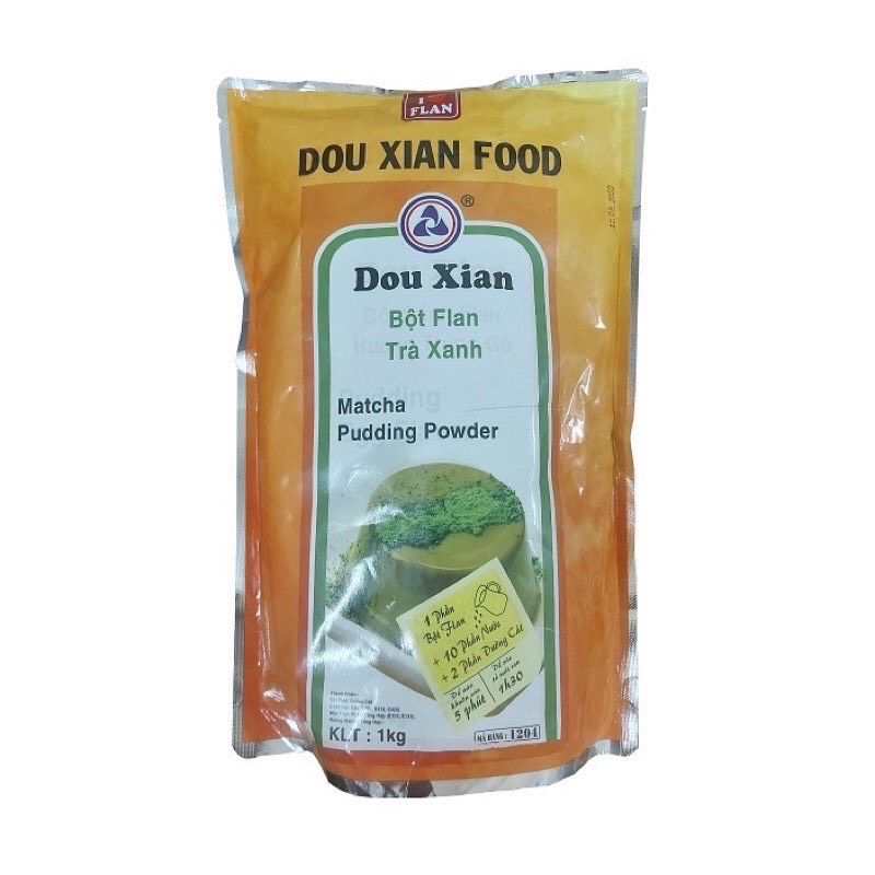 Bột Pudding Hàng Huy Douxian TÚI 1KG các vị (Trứng, Socola, Trà Xanh, Khoai Môn, Dưa Lưới, Dâu, Đào)