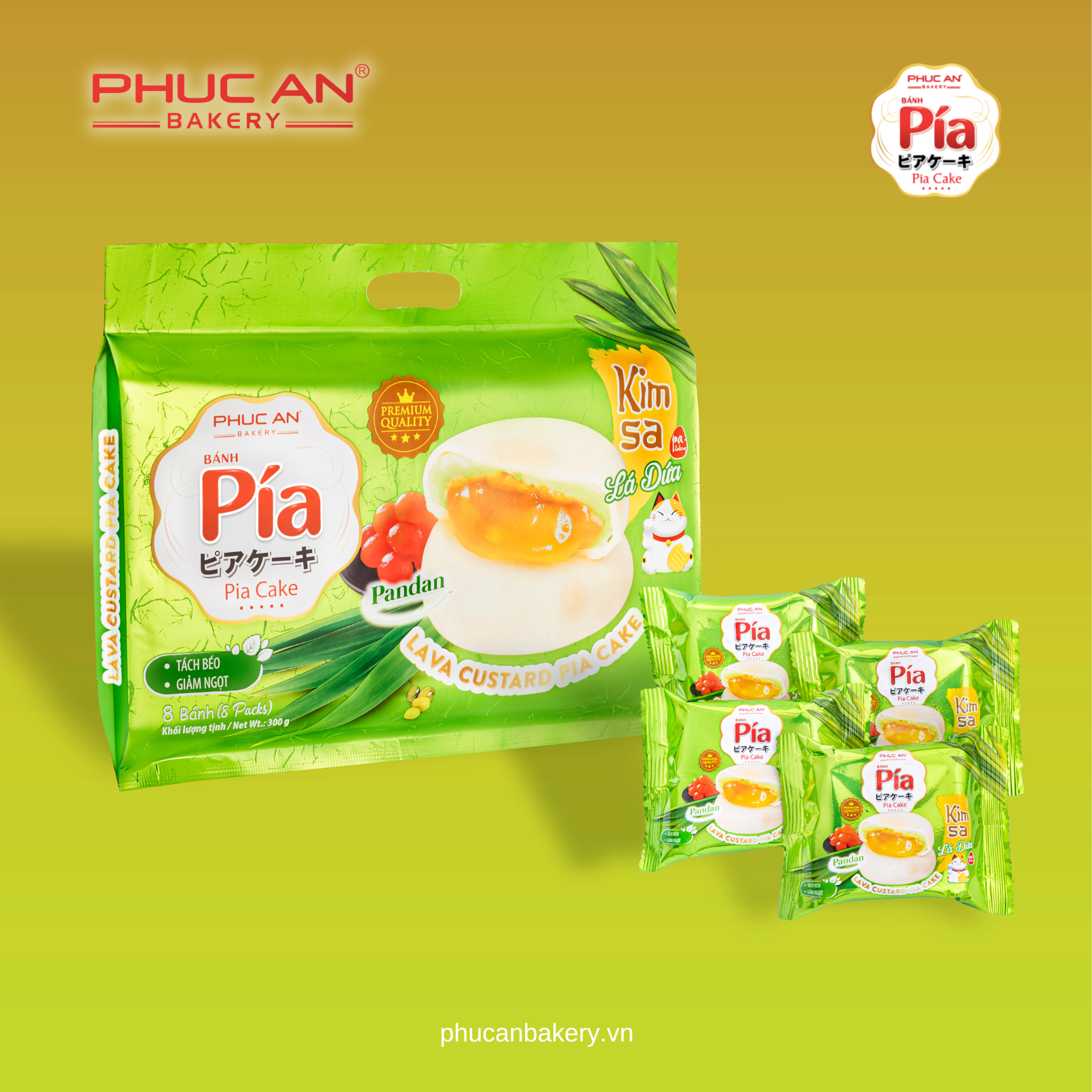 Bánh Pía Kim Sa Phúc An - Vị Lá Dứa