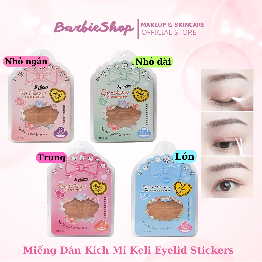 Miếng Dán Kích Mí Lưới Keli Allergy Double Eyelid Stickers (60 Miếng)