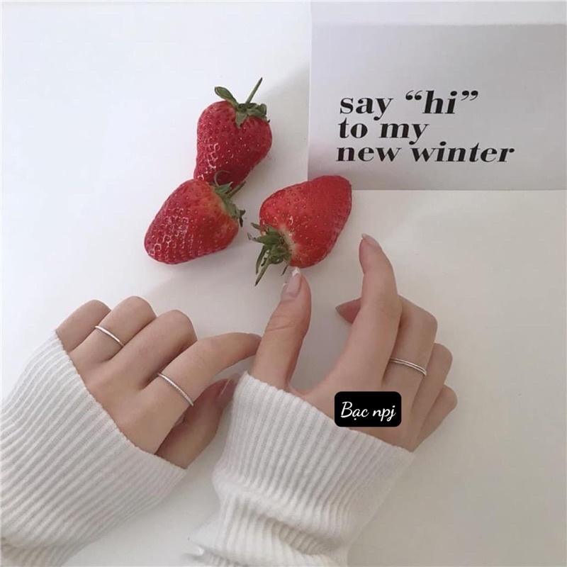 Nhẫn chỉ trơn ️ Siêu Hot️ Bạc Ta, nhẫn nữ cá tính - Bạc Npj