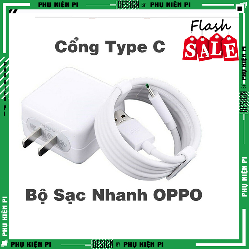 Bộ sạc nhanh type c vooc oppo r17, findx, reno 2f, reno 3 type-c