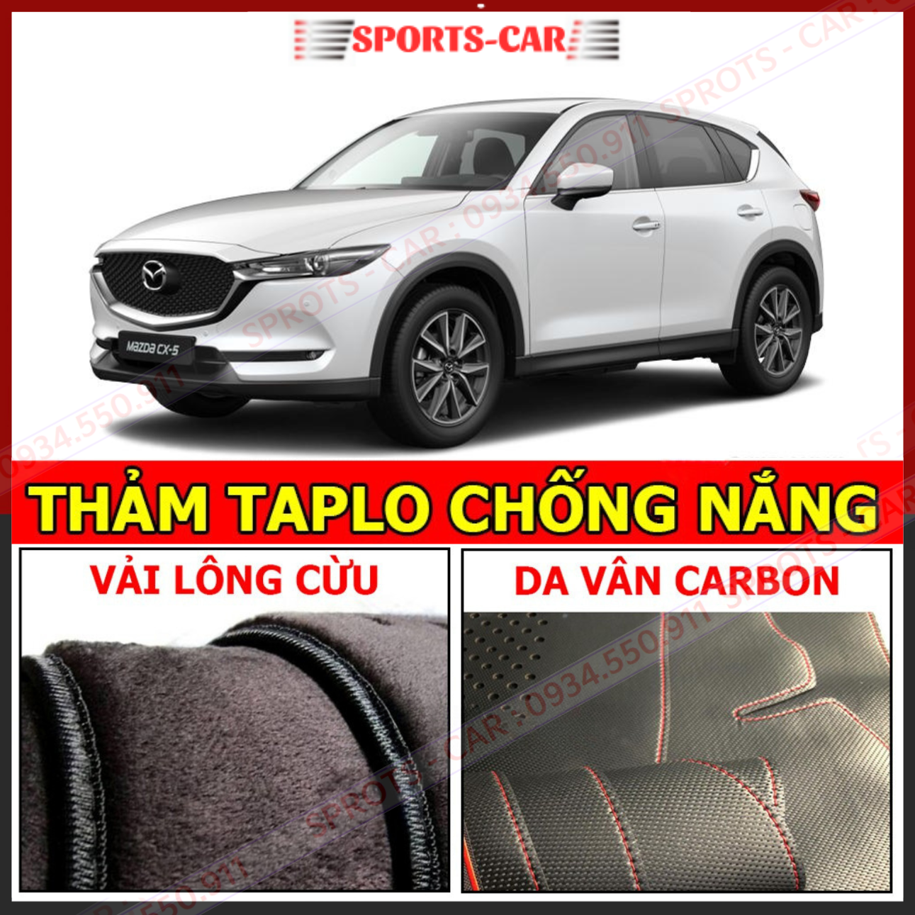 Thảm phủ taplo xe Mazda Cx5 2018-2023 cap cấp