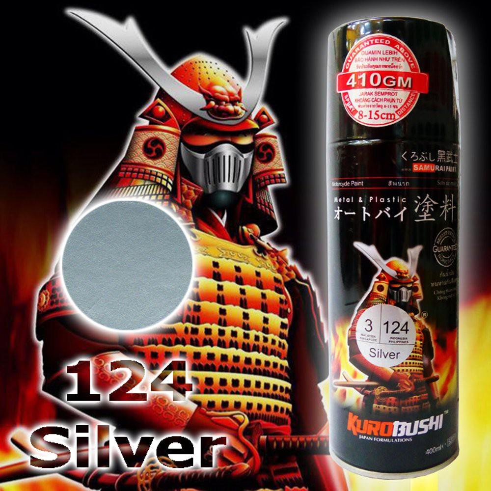 Chai sơn xịt sơn xe máy Samurai 3/124 màu bạc Silver