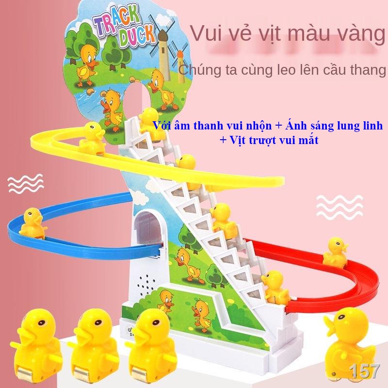 Đồ chơi cầu trượt Vịt vàng leo cầu thang với âm thanh vui nhộn + Đèn nháy đẹp mắt