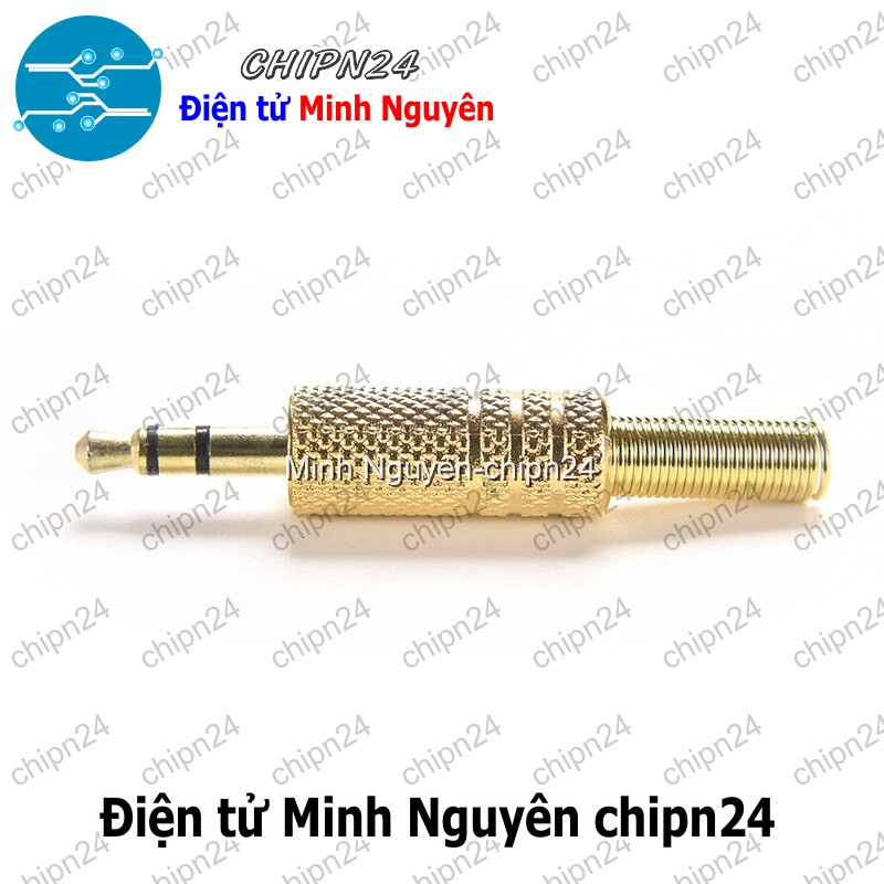 [1 cái] (F113.6) Đầu Jack Audio 3.5mm Vàng hàn dây Stereo - HH005264