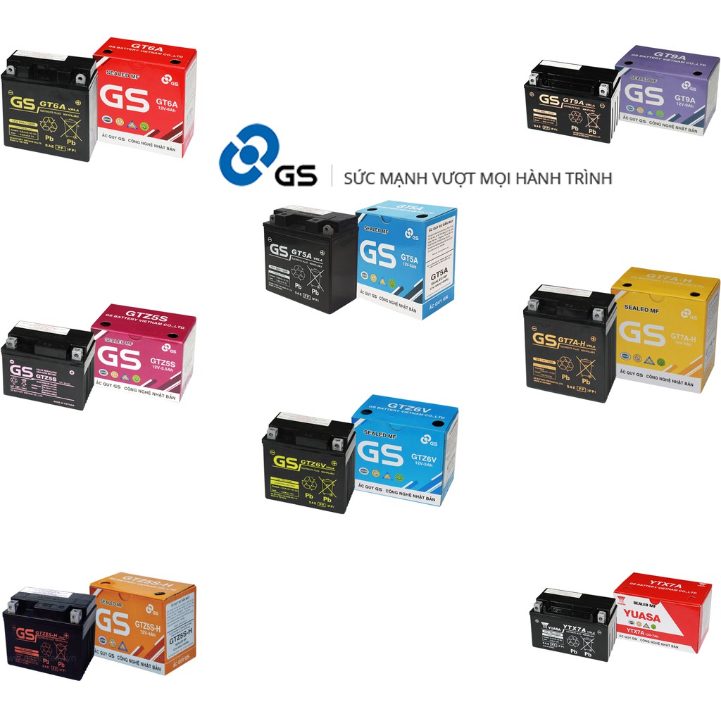 [ CHÍNH HÃNG ] Ắc quy xe máy GS GT5A 12V-5Ah
