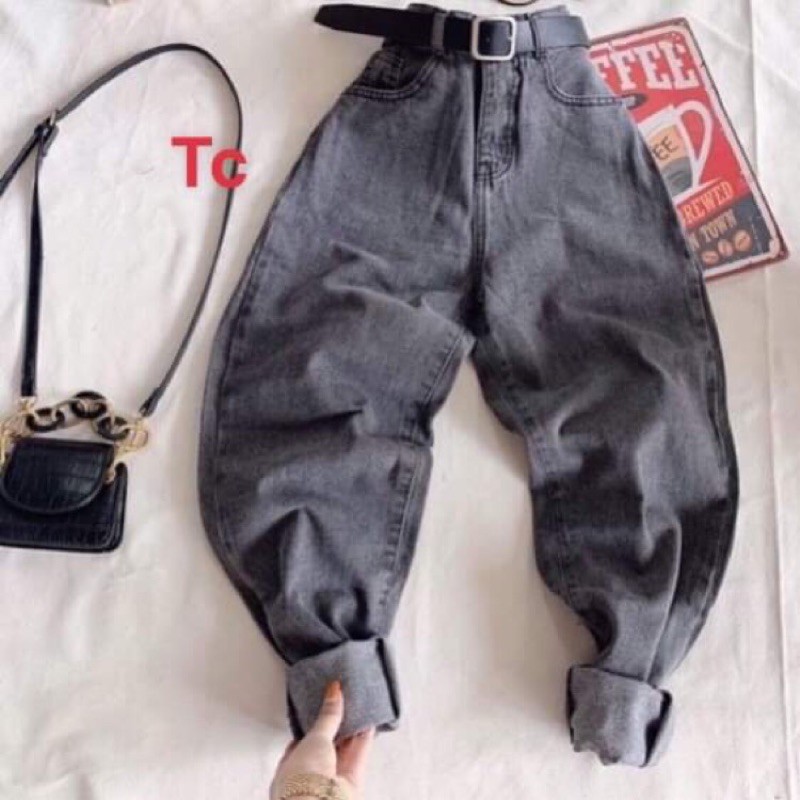 Quần baggy bò gập gấu khói