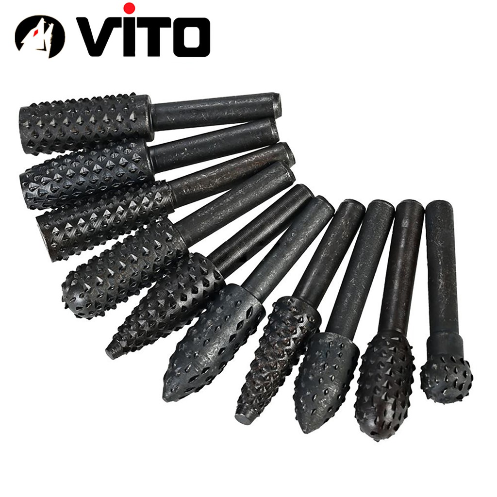 Bộ 5/10 Mũi Phay Mài Khắc VITO Làm Gỗ Lũa Đa Năng