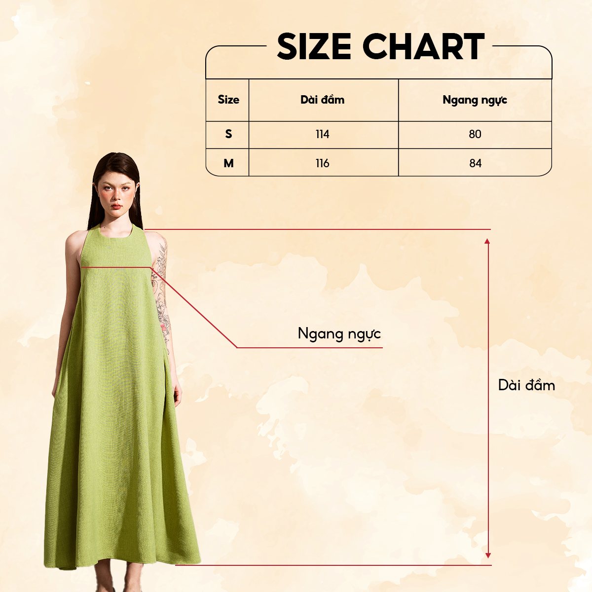 DOTTIE - Đầm maxi xoắn lưng - D0547