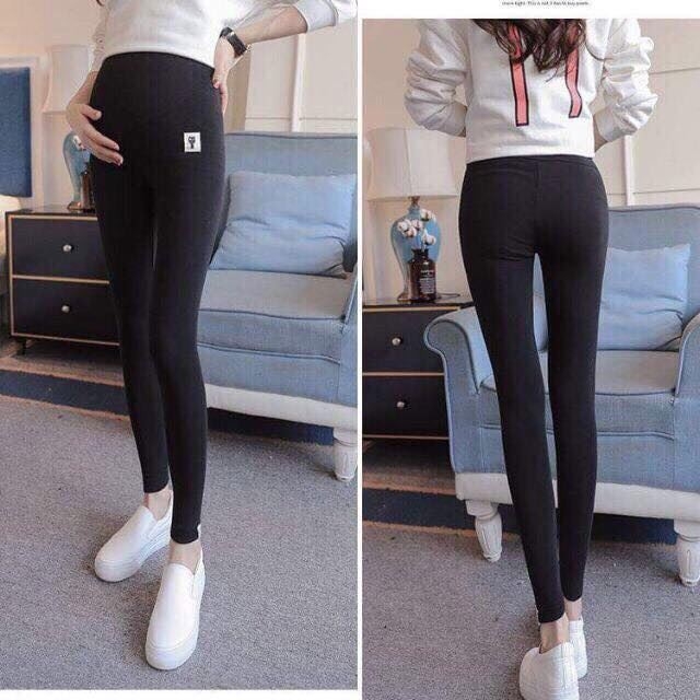 Quần Leging Bầu Cạp Cao☘️ Quần Leging Mèo Có Chun Điều Chỉnh