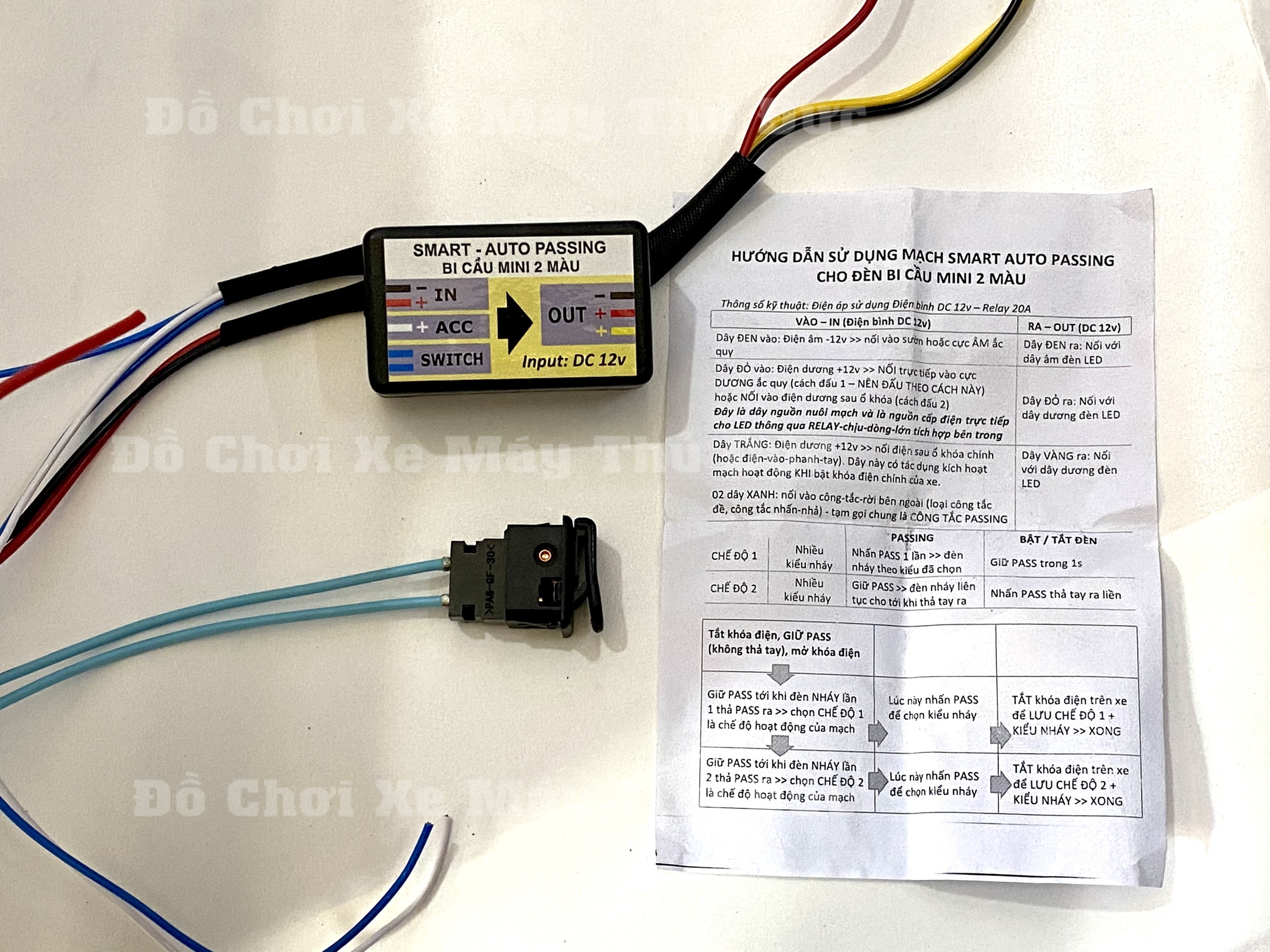 Mạch Auto Passing cho đèn trợ sáng 2 màu