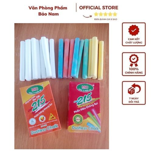 Combo 5 hộp Phấn màu/phấn trắng không bụi Mic ( 10 viên 1 hộp )