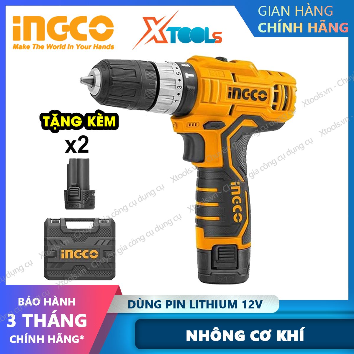 Ingco cidli1232 12v 10mm 12v 10mm battery powered hammer drill bit 22500bpm with 2 batteries and 1 charger 2, 1 drill bit 65mm, 3 PCs drill bits battery drill machine