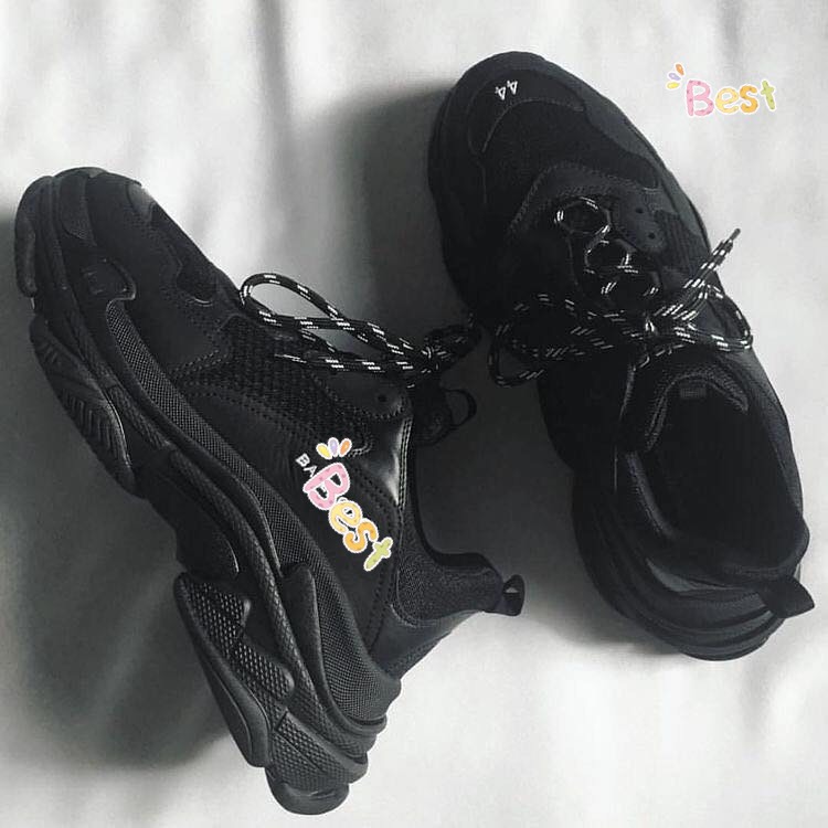 GIẦY SNEAKER ĐẾ PHÂN TẦNG TRIPS MÀU ĐEN NAM NỮ (Full box)