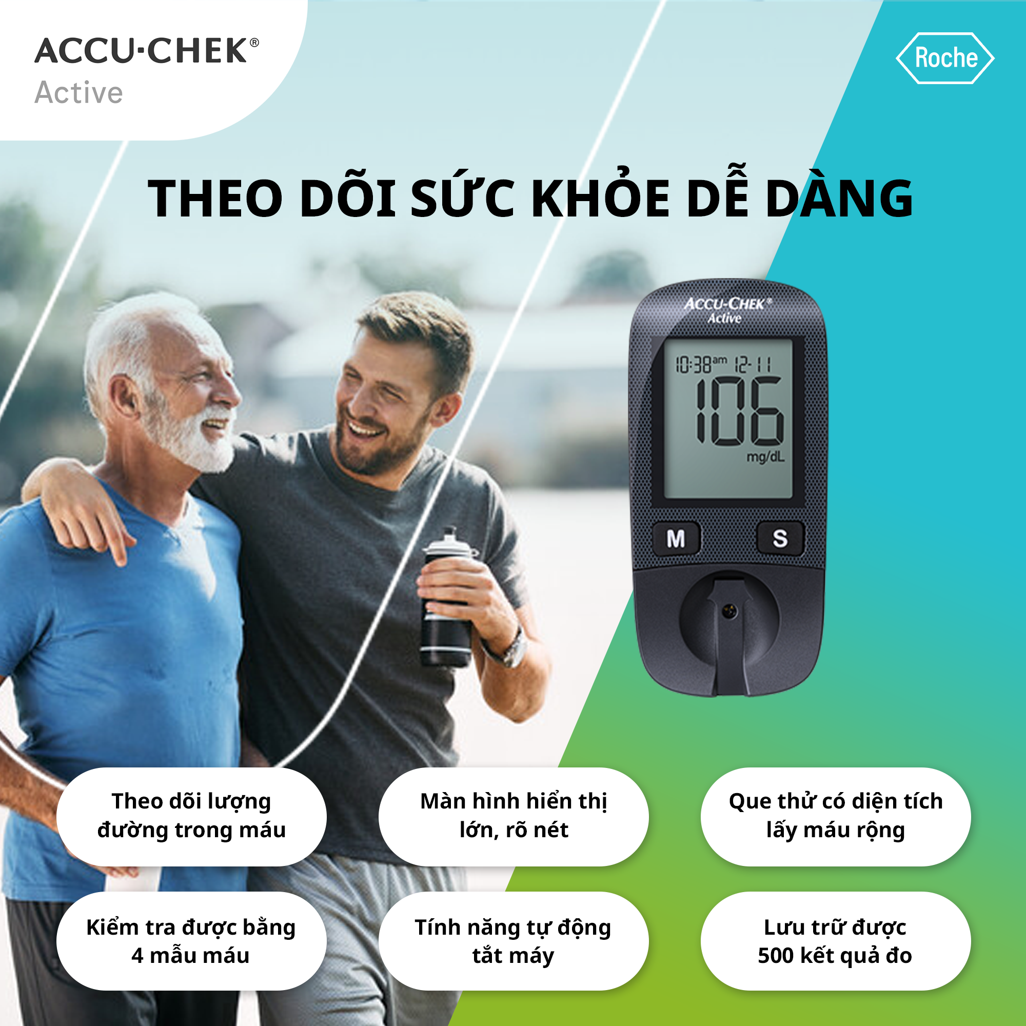 Máy Đo Đường Huyết ACCU-CHEK® Active Dùng Cho Cá Nhân