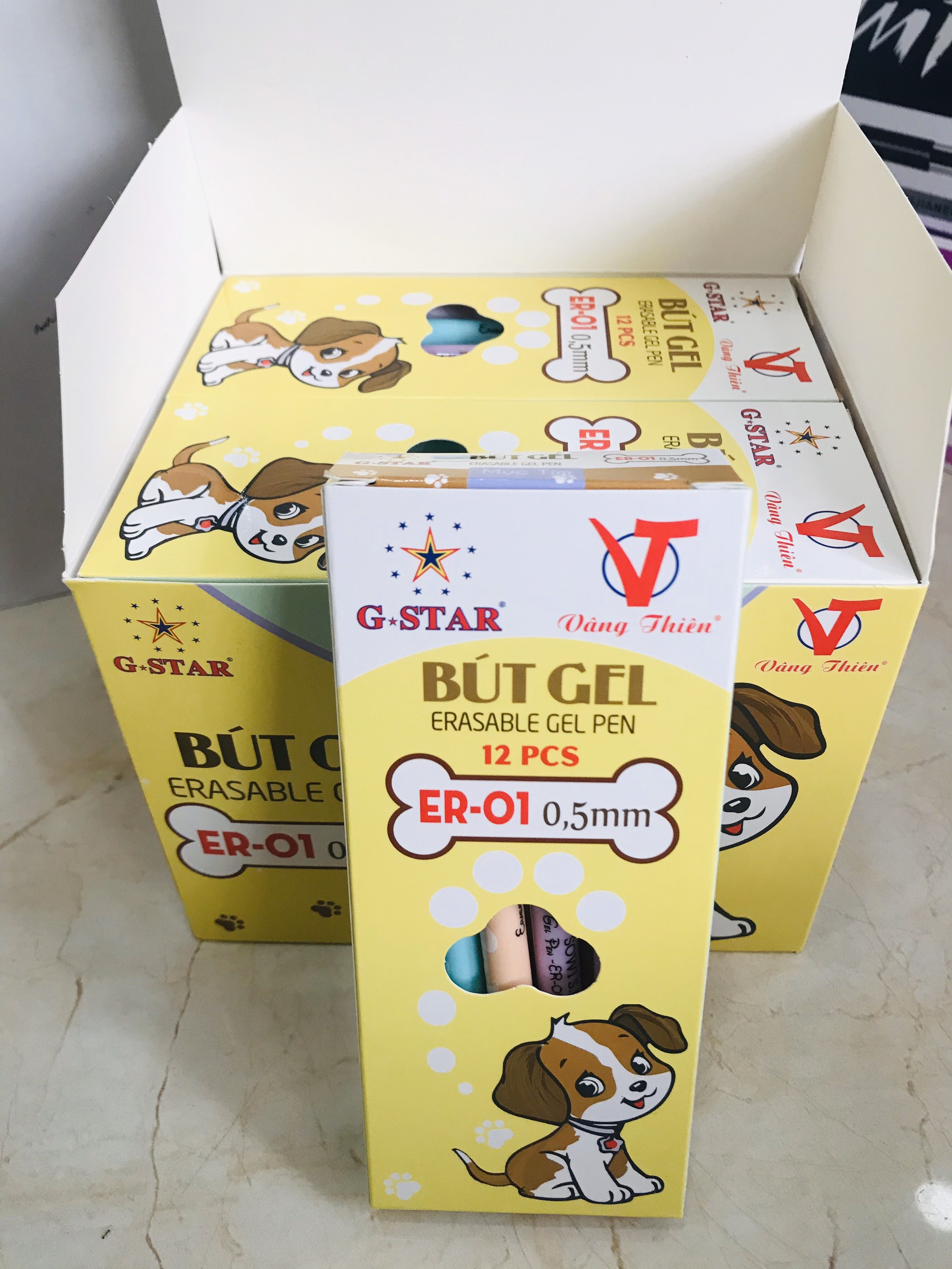 Bút Gel xóa được tím G-Star ER-01 (12 cây/ hộp)
