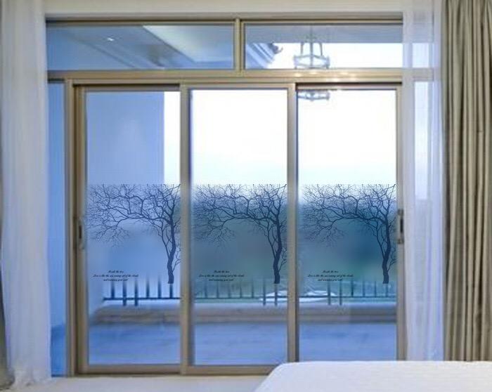 [HCM]Decal Dán Kính Cao Cấp - Cây khô xám tro ( 60x58 )-DK7014