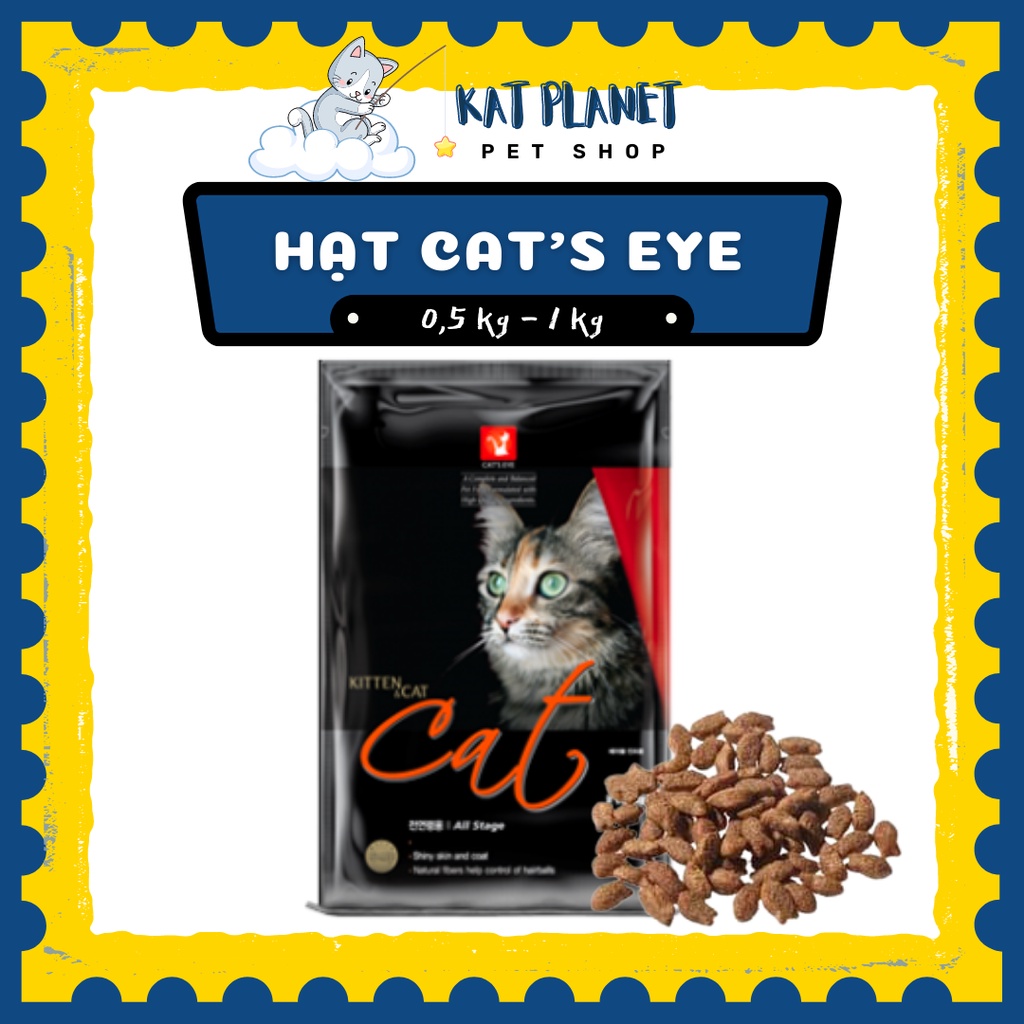 Thức ăn cho mèo Cat's Eye, Hạt dinh dưỡng cho mèo mọi lứa tuổi, hỗ trợ tiêu búi lông và cải thiện tiêu hoá