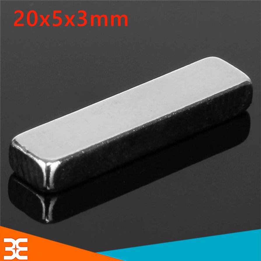 Nam Châm Đất Hiếm Chữ Nhật 20x5x3mm