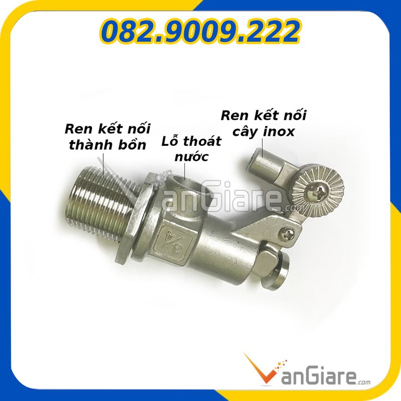 [Loại tốt] Phao cơ inox bồn nước gia đình phi 21 27 34