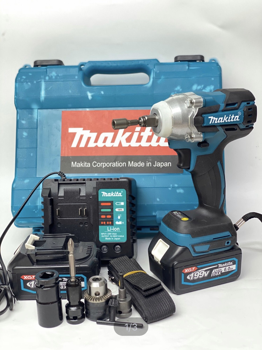 Máy Siết Bulong Makita 199V Tặng kèm chuyển khoan,chuyển vít
