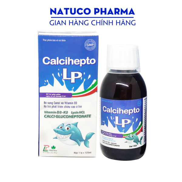 Canxi nước hữu cơ Calcihepto LP - Bổ sung canxi, vitamin D3, K2 an toàn, hiệu quả cho bé từ 6 tháng tuổi - bé cao lớn, răng chắc khỏe, ngăn ngừa còi xương - Hộp 125ml