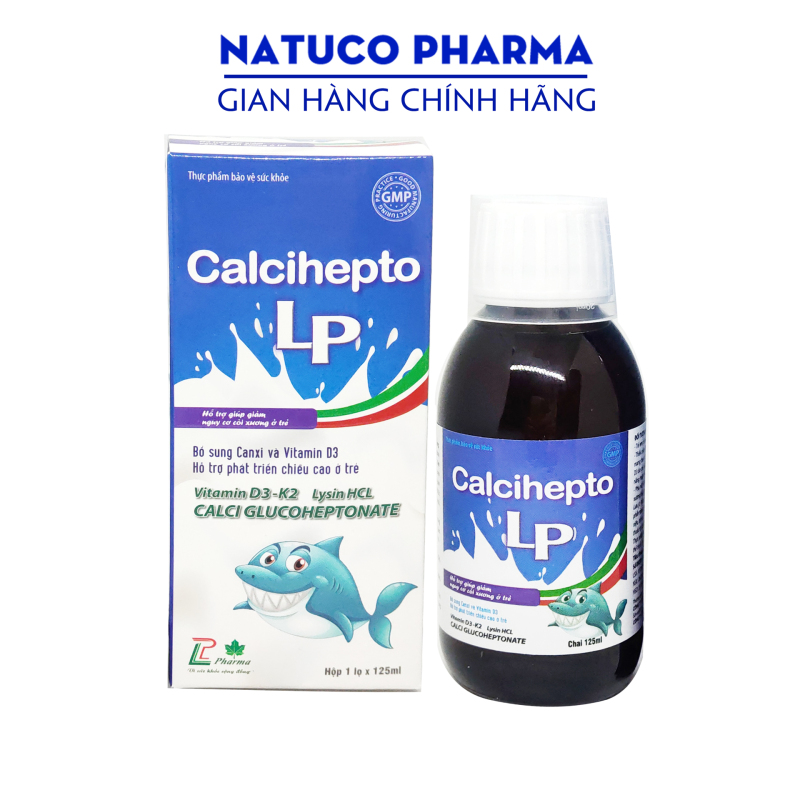 Canxi nước hữu cơ Calcihepto LP - Bổ sung canxi, vitamin D3, K2 an toàn, hiệu quả cho bé từ 6 tháng tuổi - bé cao lớn, răng chắc khỏe, ngăn ngừa còi xương - Hộp 125ml