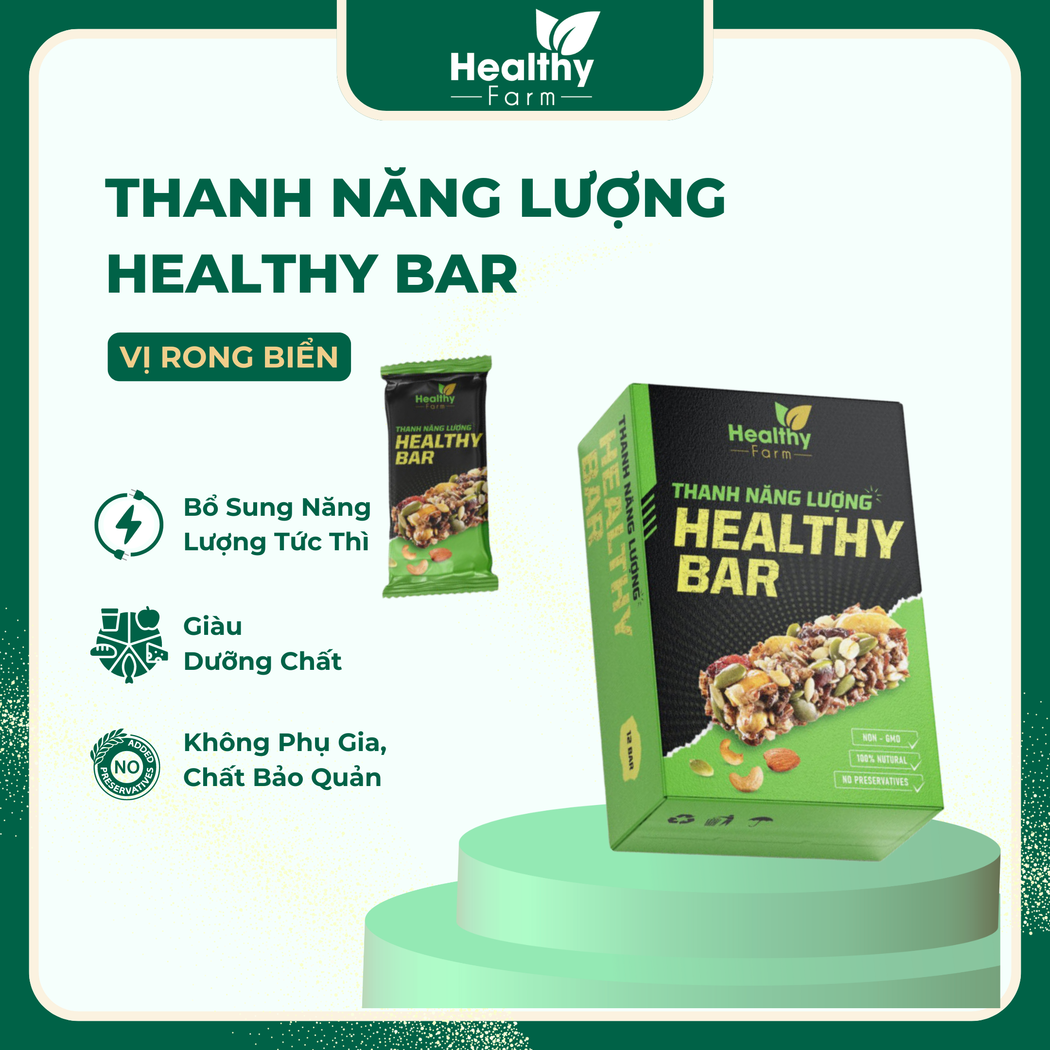 [BEST SELLER] Thanh Năng Lượng Healthy Bar - Vị Chà Bông - 12bar