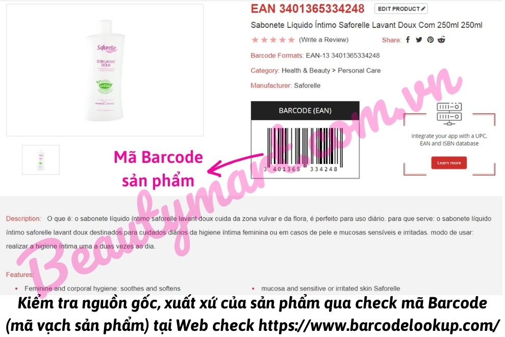 Dung dịch vệ sinh Saforelle