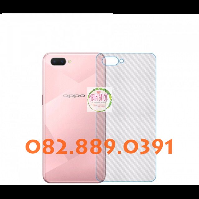 [HCM]Miếng dán mặt lưng skin carbon Oppo A1K/ A3S/ A7 2018/ A71/ A83 trong đen