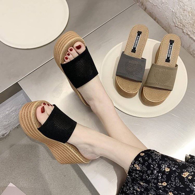 Dép xuồng đế gỗ quai sợi siêu nhẹ