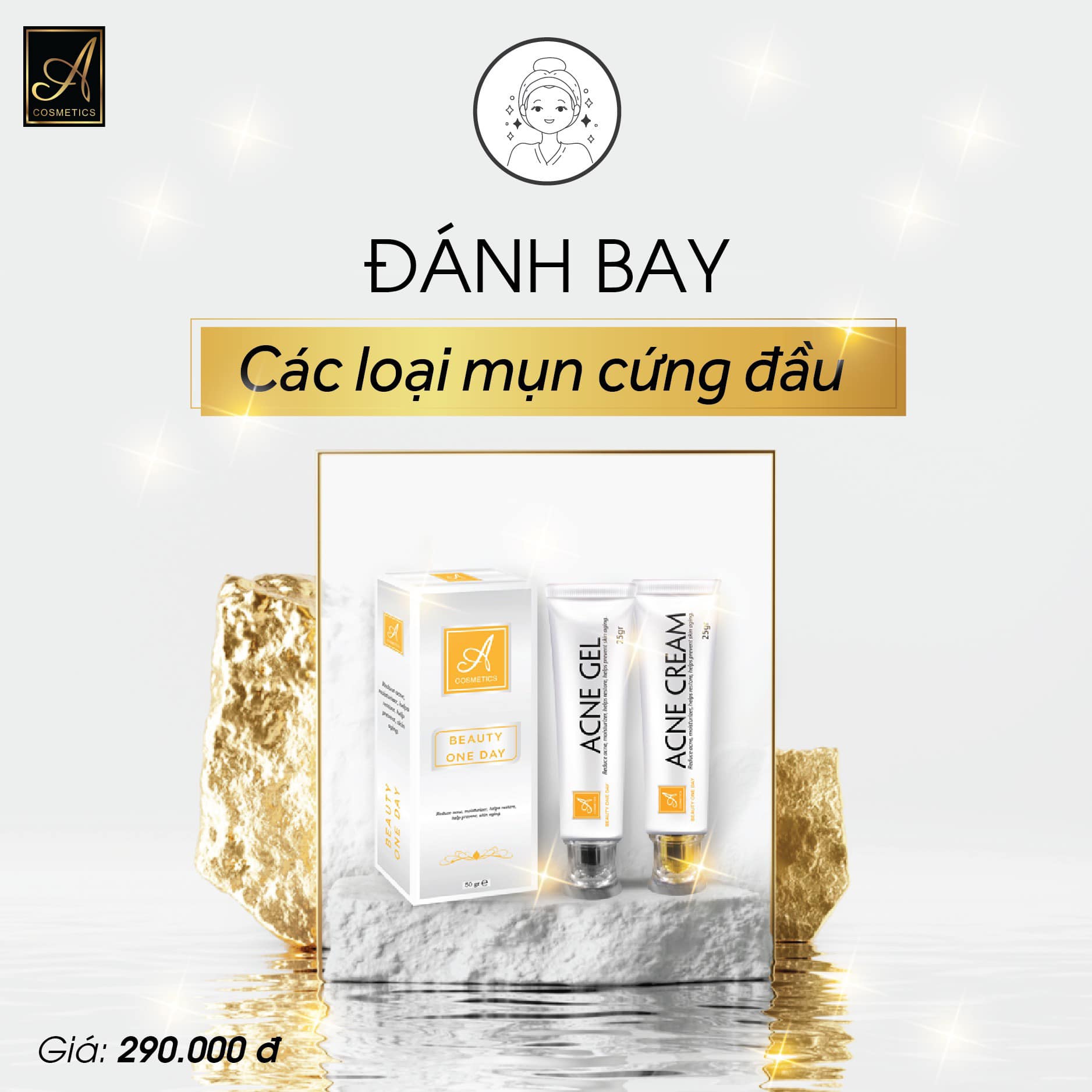 [Chính Hãng] Bộ mụn, kem mụn A cosmetics Phương Anh