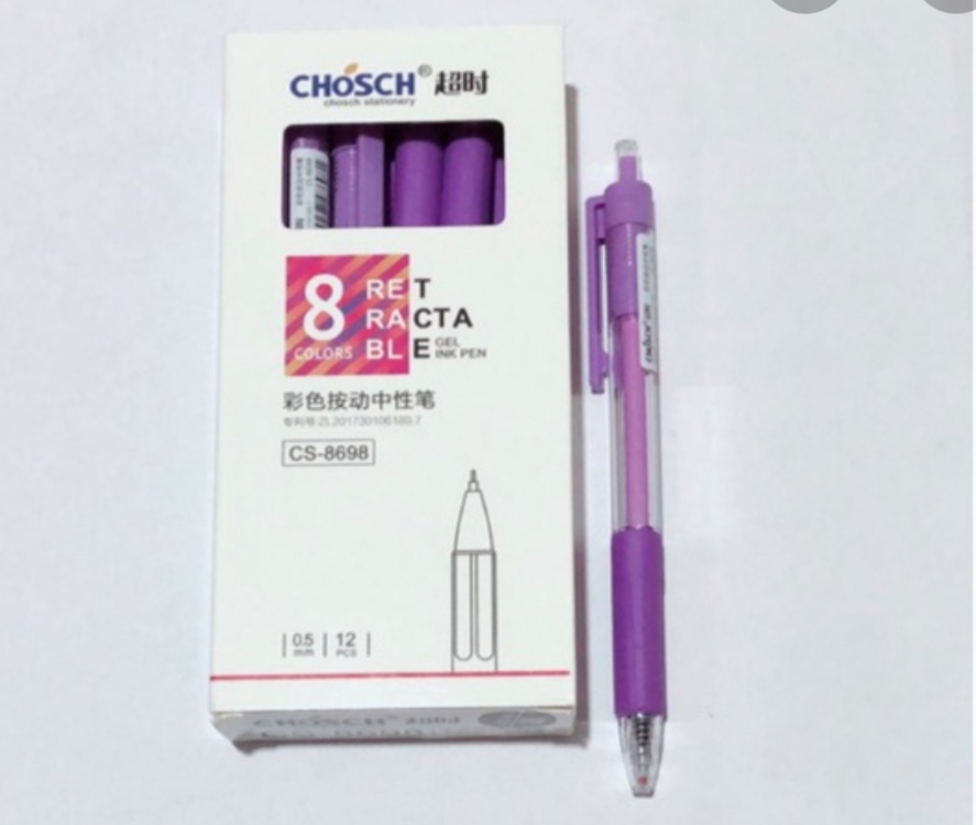 1 hộp bút chosch bấm mầu tím ( 12 cây)