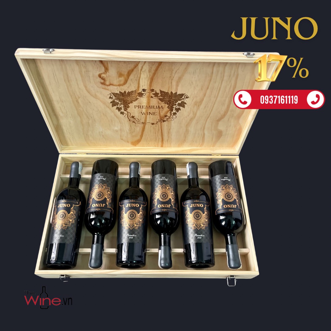 Vang đỏ nhập khẩu Ý Juno 17 Primitivo