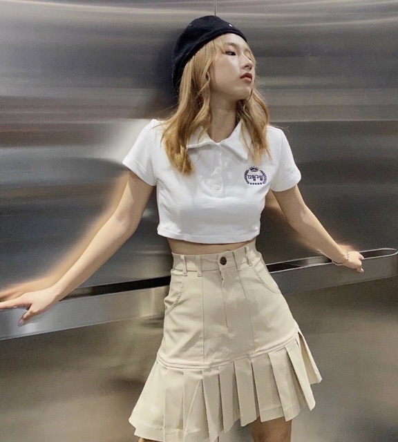 [HCM]Áo Croptop Cổ Bẻ Chữ Nhật ????