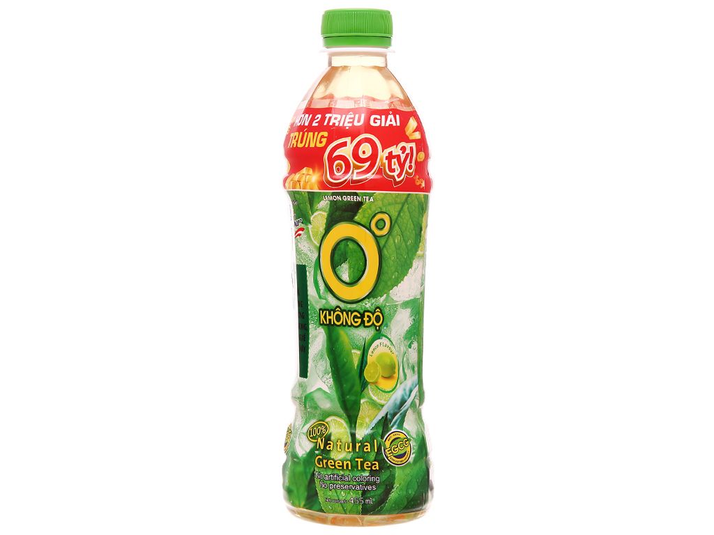 [Lốc 6] Chai Nước Trà Xanh Không Độ 455ml
