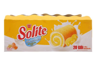 Bánh bông lan cuộn Solite kem lá dứa hộp giấy 360g thumbnail