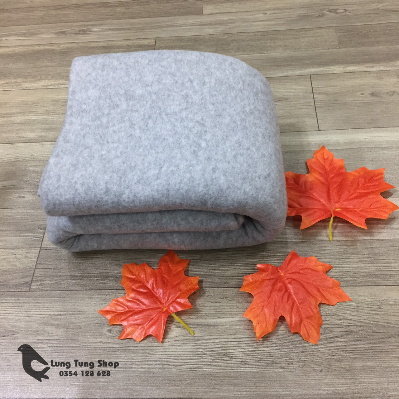 Chăn nỉ văn phòng màu xám - chăn mền cá nhân ( loại dày )