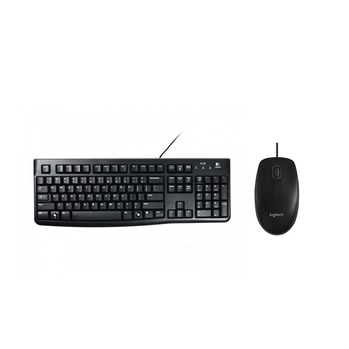 Bộ bàn phím Logitech K120 & Chuột Logitech B100 - Hàng Chính Hãng