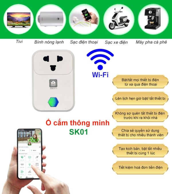 ổ cắm WIFI thông minh Hunonic SK01